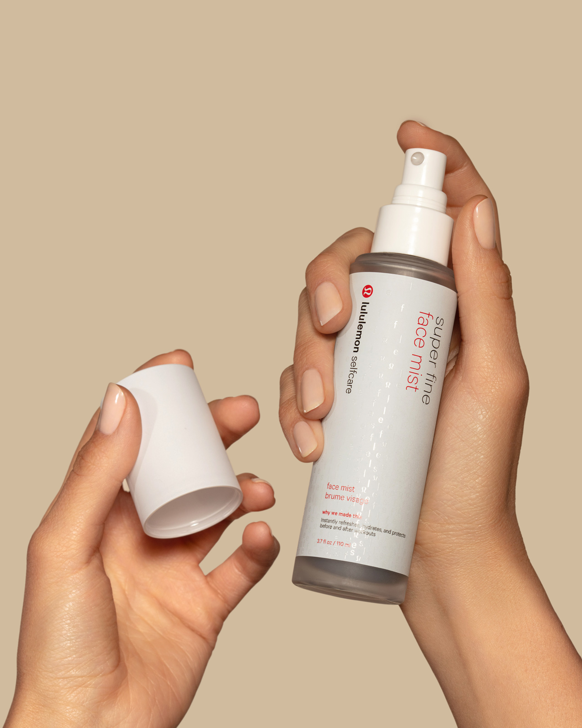 Lululemon Selfcare, face mist held in hand